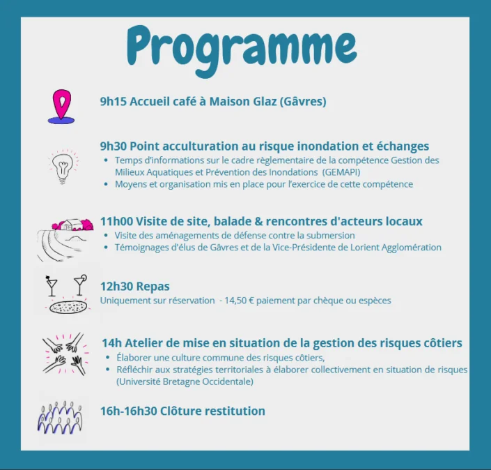 affiche programme PARCOURS ADAPTATION « MONTÉE DES EAUX ET ADAPTATION DU TERRITOIRE